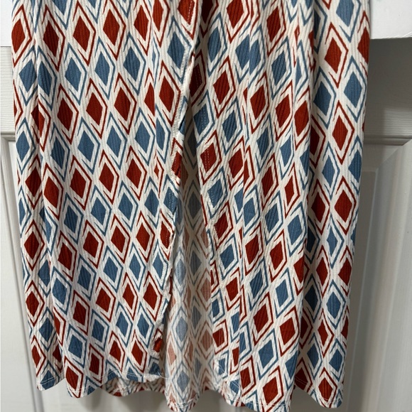 Jessica Simpson Faux Wrap Dress, S, blue/red sleeveless, V-neck NWOT - Picture 5 of 11